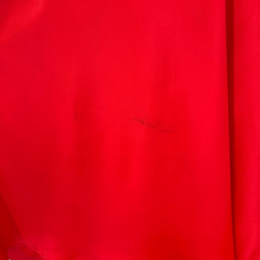 Sherri Hill Red Satin Strappy Lace Up Back Valentines A-Line Formal Prom Dress - Picture 11 of 13